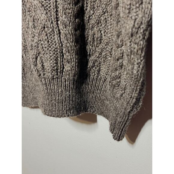 Kerry Traditions Ireland Men's Brown Cable Knit 1/4 Zip Pullover Sweater M - Picture 5 of 6